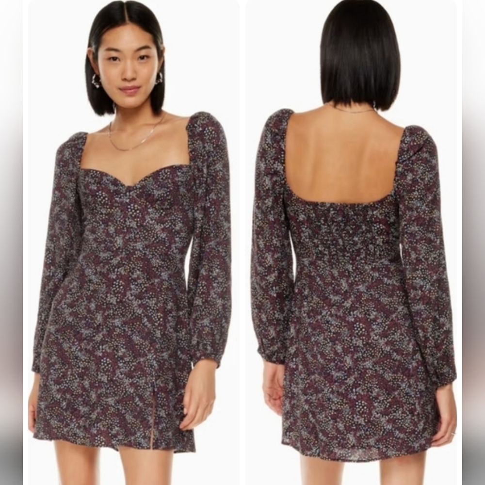 Wilfred Novella Dress Puff-sleeve mini dress with slit Sz 2 NEW